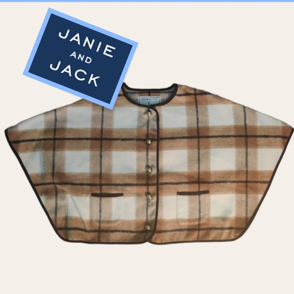 Janie and Jack Plaid Cape Children Size 3 to 4.